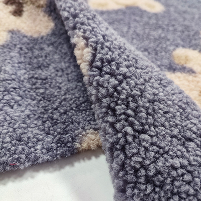Ткань ватки Sherpa плюшевого мишки медведь 100% полиэстер 330 Gsm напечатала