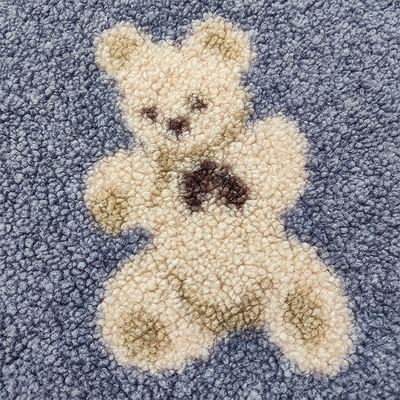 Ткань ватки Sherpa плюшевого мишки медведь 100% полиэстер 330 Gsm напечатала