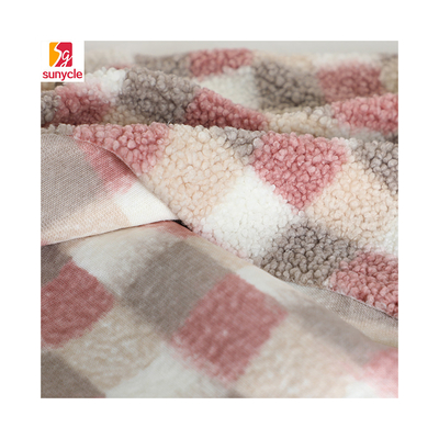 Ткань напечатанная шотландкой Sherpa ватки 300gsm для сумки Hometextile драпирования