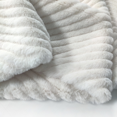 Сжатой твердой кролик меха Faux Sherpa выбитый тканью для крышки софы